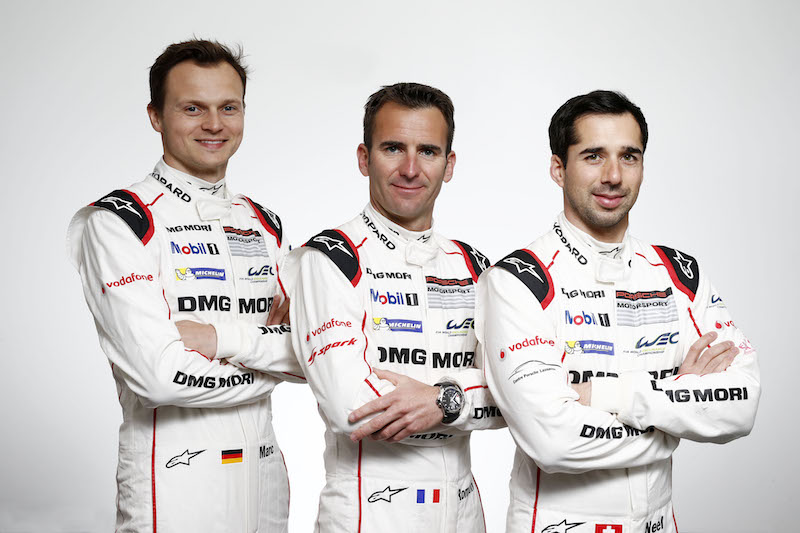 Porsche Team: Marc Lieb, Romain Dumas, Neel Jani (l-r)
